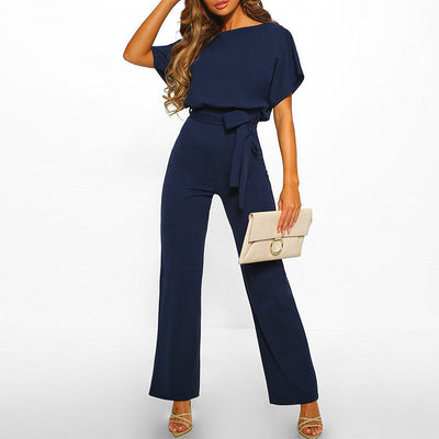 Laverna - Stylish Belted Wide-Leg Jumpsuit