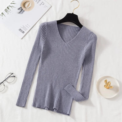 Odessa – Ribbed Knit V-Neck Top