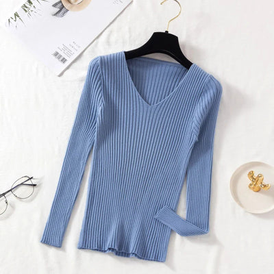 Odessa – Ribbed Knit V-Neck Top