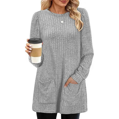 Elise – Long Rib-Knit Tunic Jumper