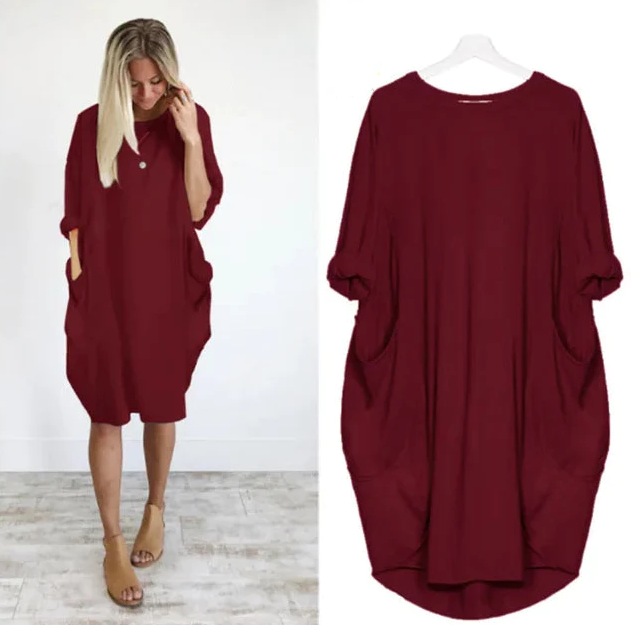 Erin - Rolled Sleeve Dress