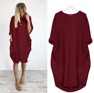 Erin - Rolled Sleeve Dress