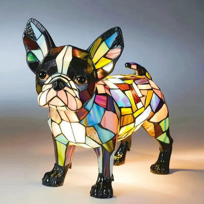 Luminous Companions – Stained Glass Dog Lamp