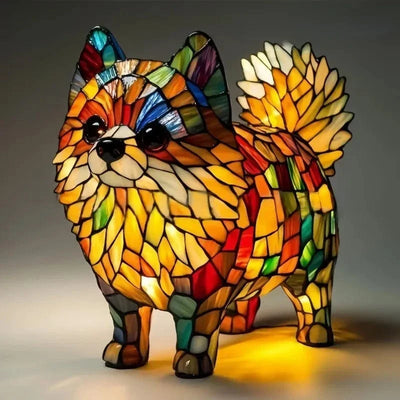 Luminous Companions – Stained Glass Dog Lamp