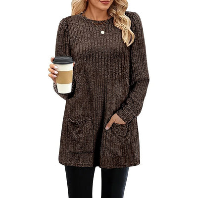 Elise – Long Rib-Knit Tunic Jumper