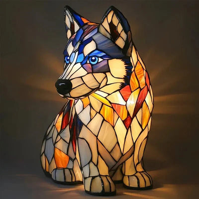 Luminous Companions – Stained Glass Dog Lamp