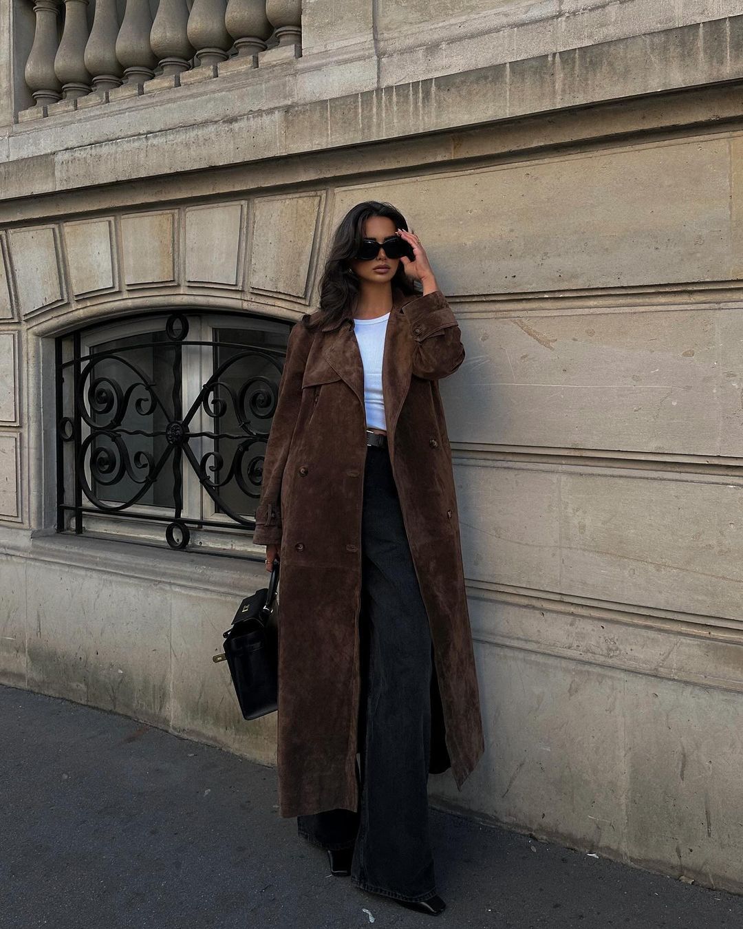 Clarke – Longline Suede Coat