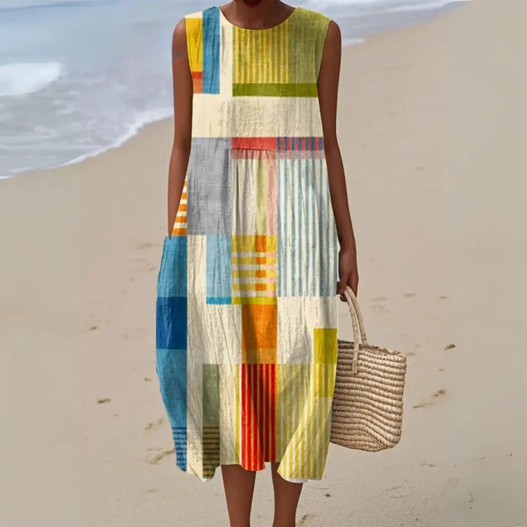 Isla | Vibrant Geometric Summer Dress