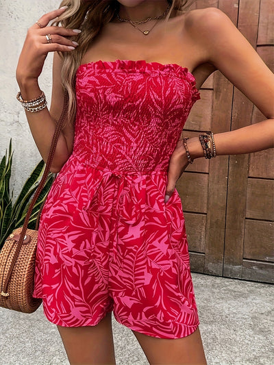 Mckenna – Strapless Printed Playsuit