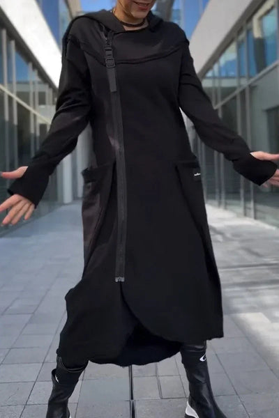 Rachele | Lightweight Long Zip-up Hoodie Dress