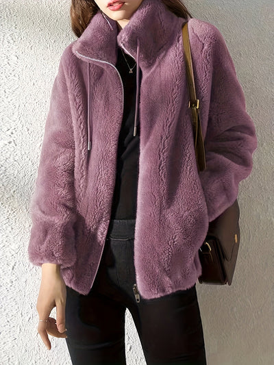Ceri – Plush Textured Zip-Up Jacket
