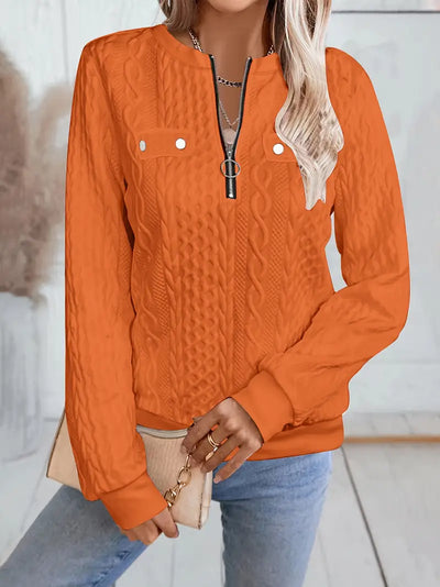 Amelie - Ladies' zip-up jumper with mock pocket