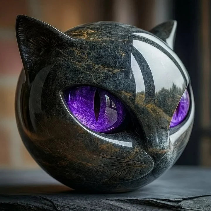 Elvianne | Mystical Cat Head Sculpture