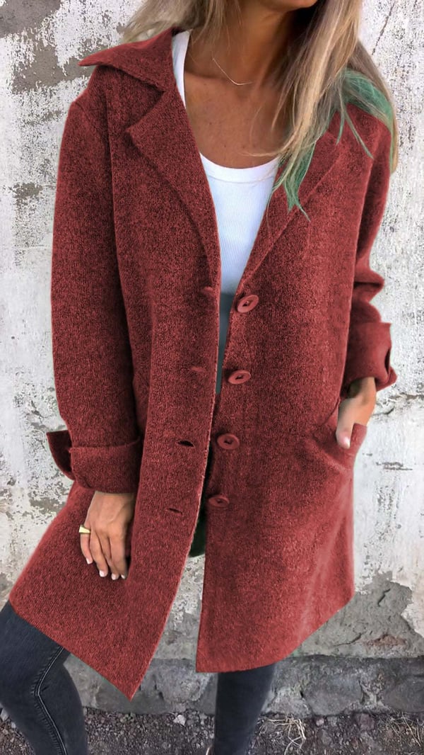 Elena – Textured Button-Up Coat