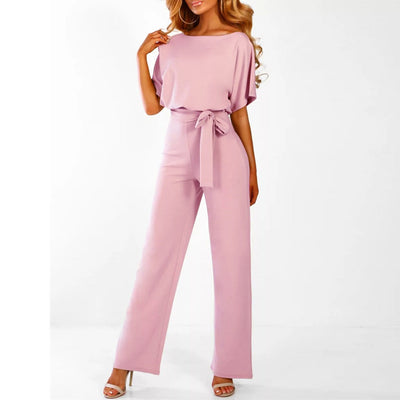 Laverna - Stylish Belted Wide-Leg Jumpsuit