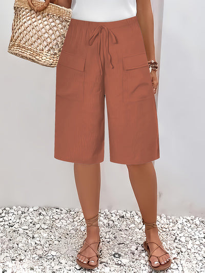 Keisha – Drawstring Pocket Culotte Shorts
