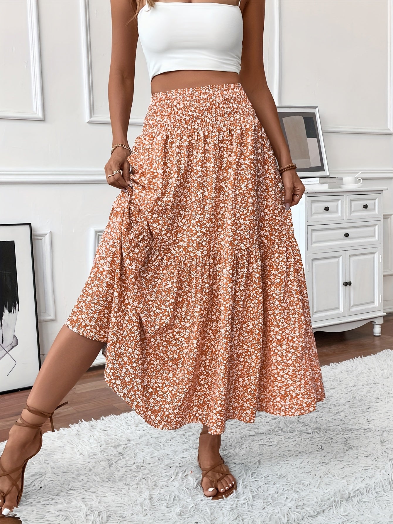 Marnie – Tiered Floral Maxi Skirt