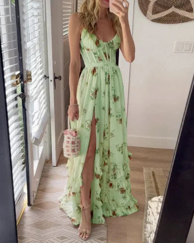 Maple – Floral Ruffle Maxi Dress
