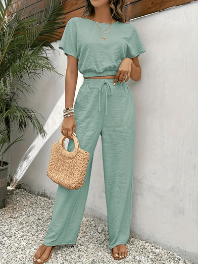 Louise – Textured Wide-Leg Lounge Set