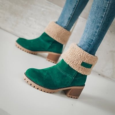 Sierra - Warm Chunky Heel Ankle Boots