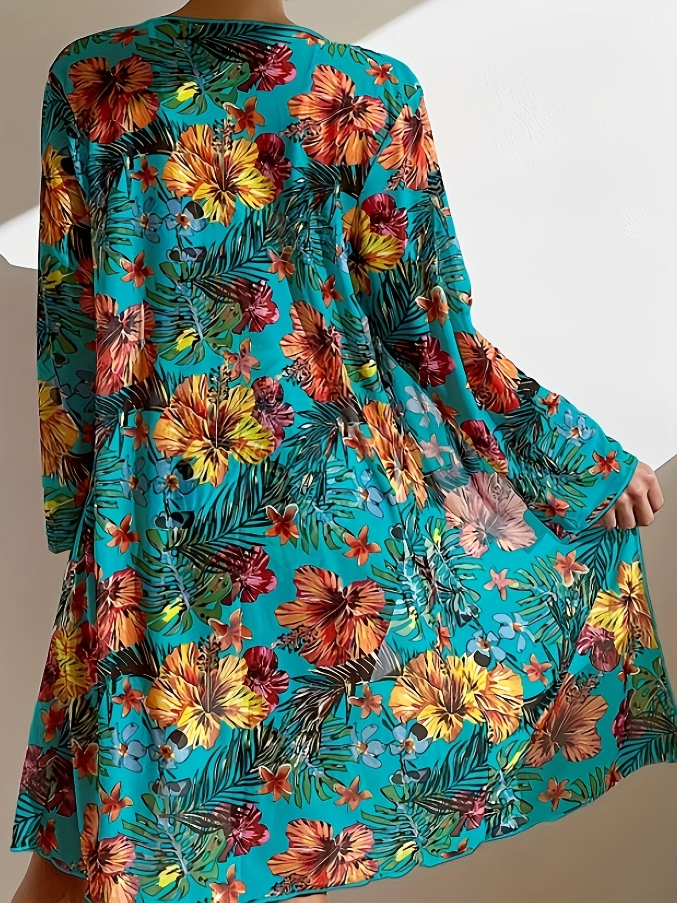 Nicole – Tropical Print Three-Piece Swim Set