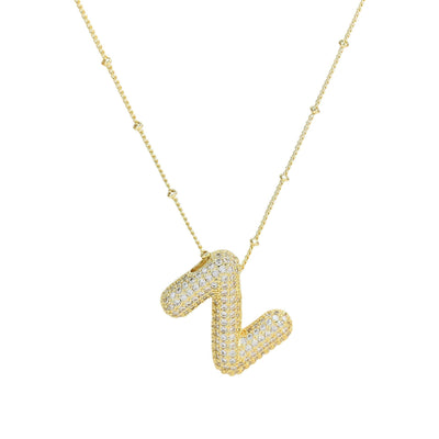 Savannah | Diamond Bubble Letter Necklace