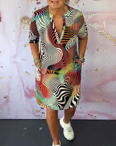 Soraya – Abstract Print Tunic Dress