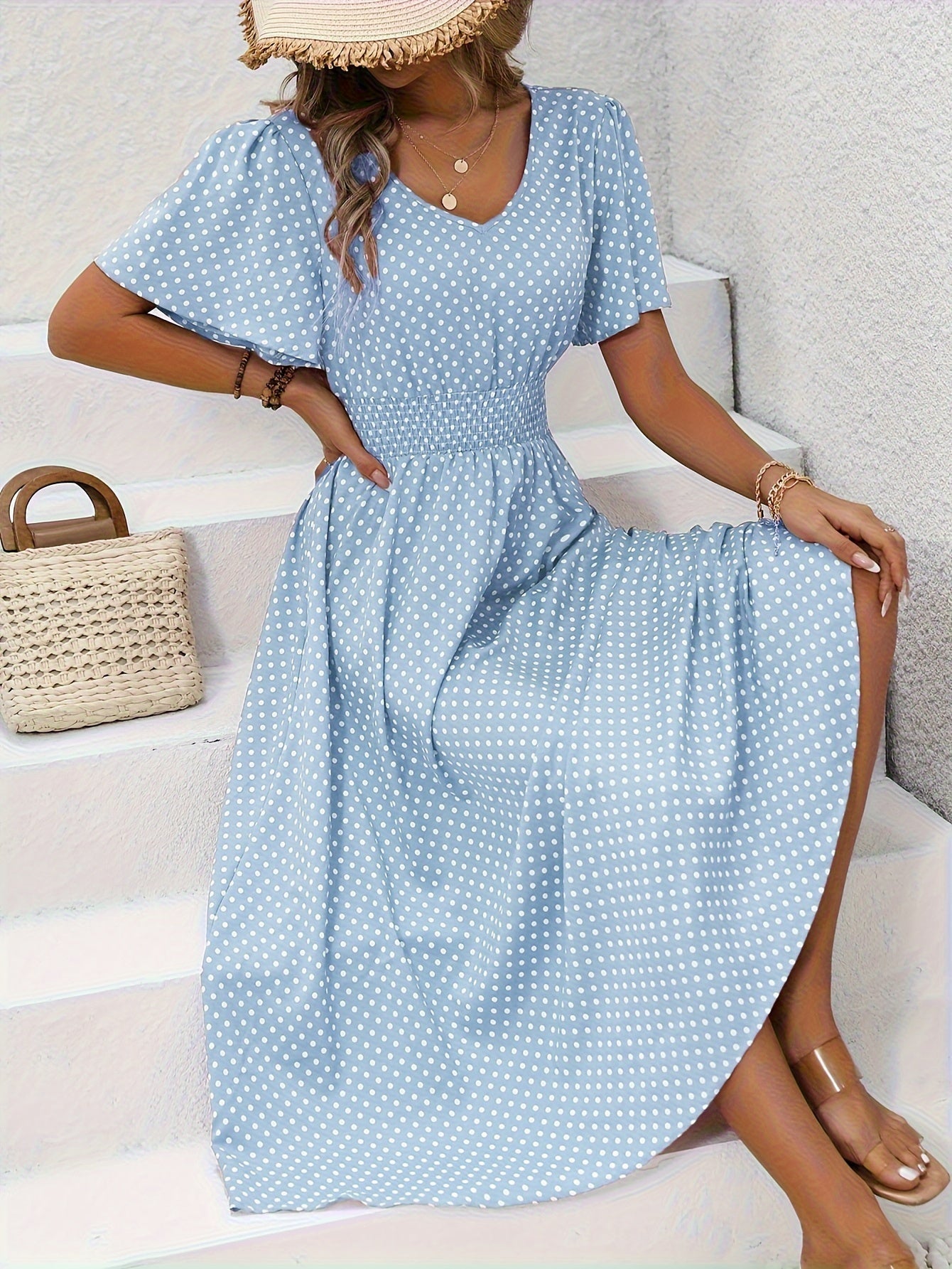 Nathalie – Polka Dot Midi Dress