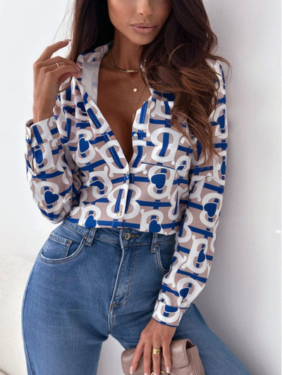 Nina | Elegant Women's Blouse with Satin Print