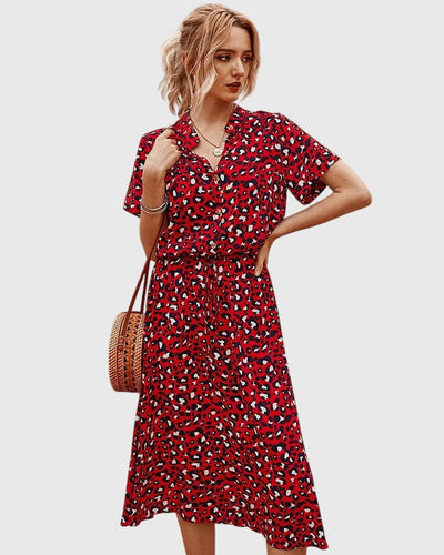 Amber | Printed V-Neck Dress