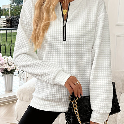 Lydia – Women’s Textured Zip-Up Jumper