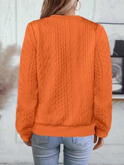 Elvarine - Cable Knit Zip-Up Bomber Jacket