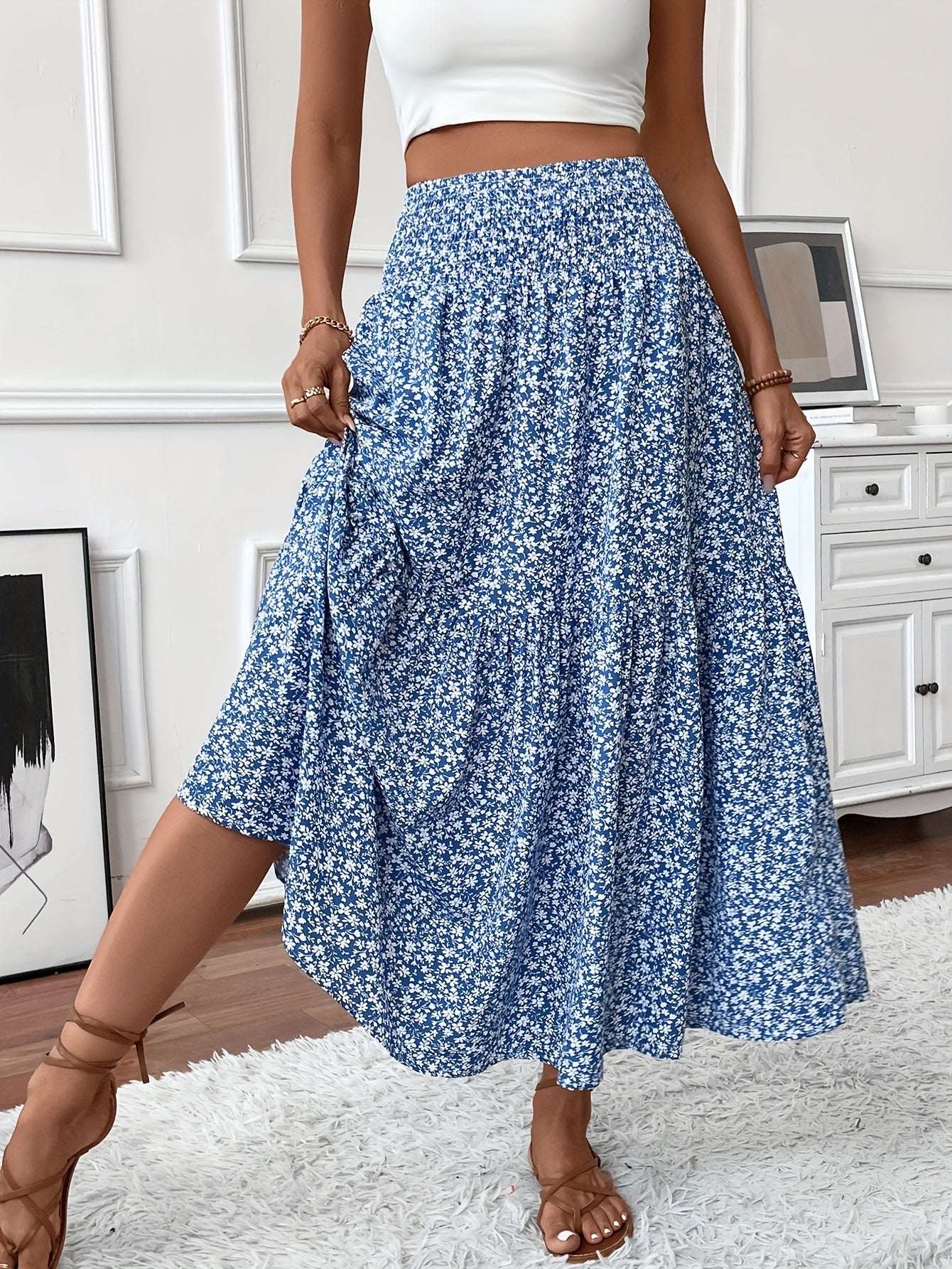 Marnie – Tiered Floral Maxi Skirt