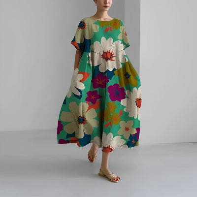 Ava – Oversized Floral Print Dress