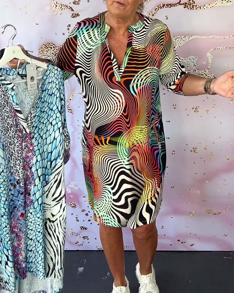 Soraya – Abstract Print Tunic Dress