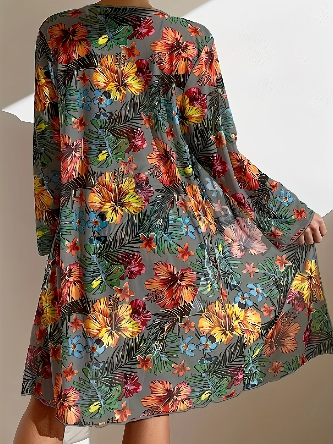 Nicole – Tropical Print Three-Piece Swim Set