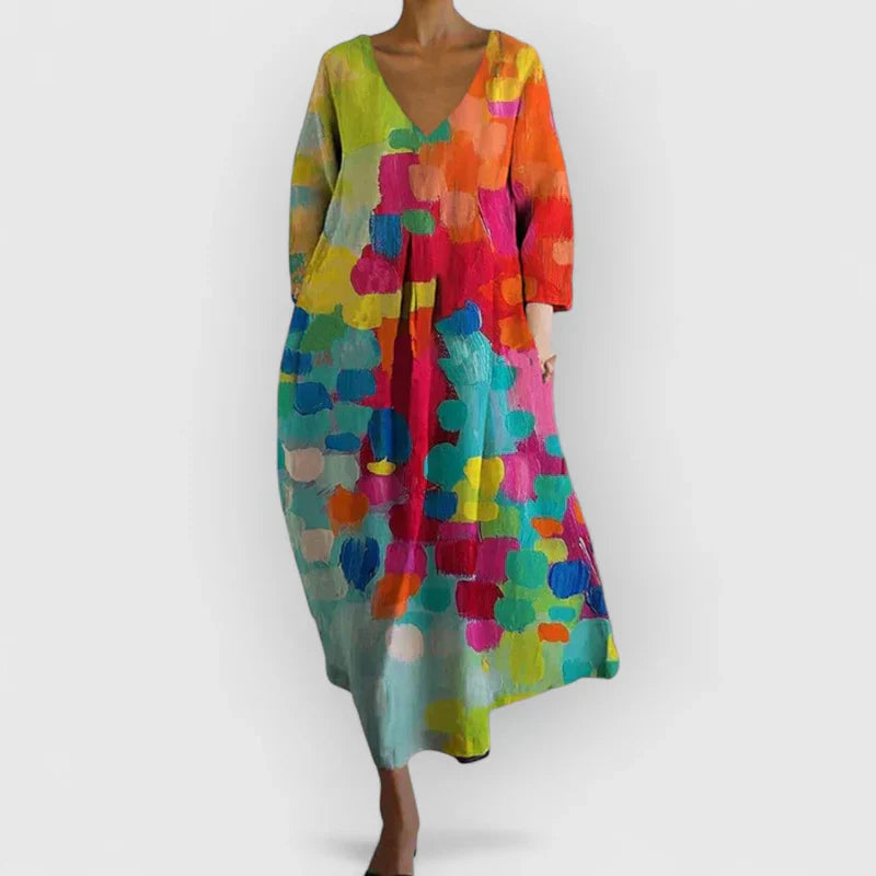 Nora | Colourful V-Neck Dress