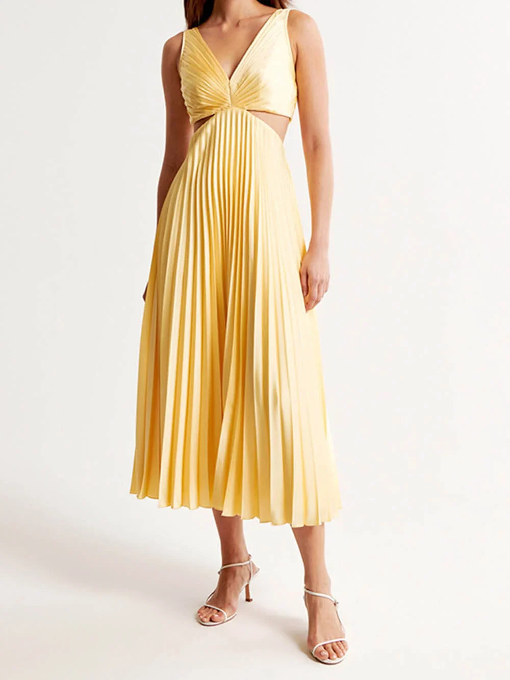 Lotus - Elegant pleated evening midi dress for women