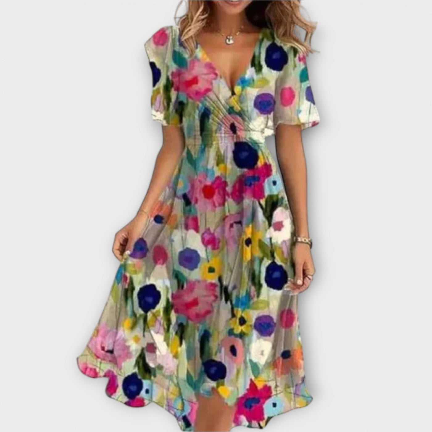 Sabrina – Elegant Floral Midi Dress