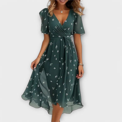 Sabrina – Elegant Floral Midi Dress