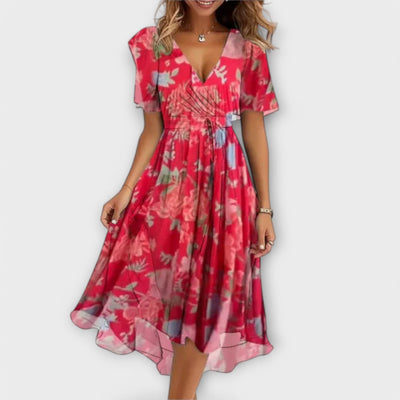 Sabrina – Elegant Floral Midi Dress