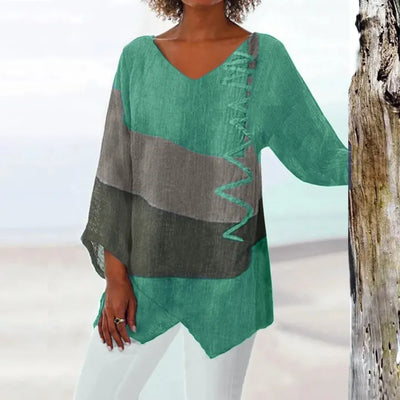Leviana™ | Artistic V-Neck Tunic – Creative, Airy & Elegant