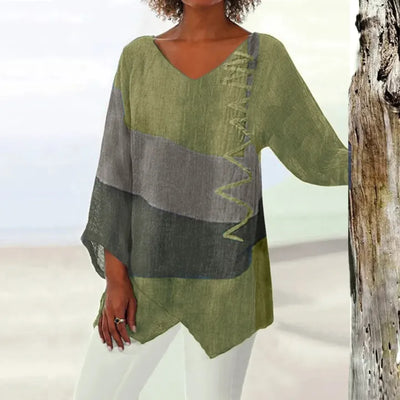 Leviana™ | Artistic V-Neck Tunic – Creative, Airy & Elegant