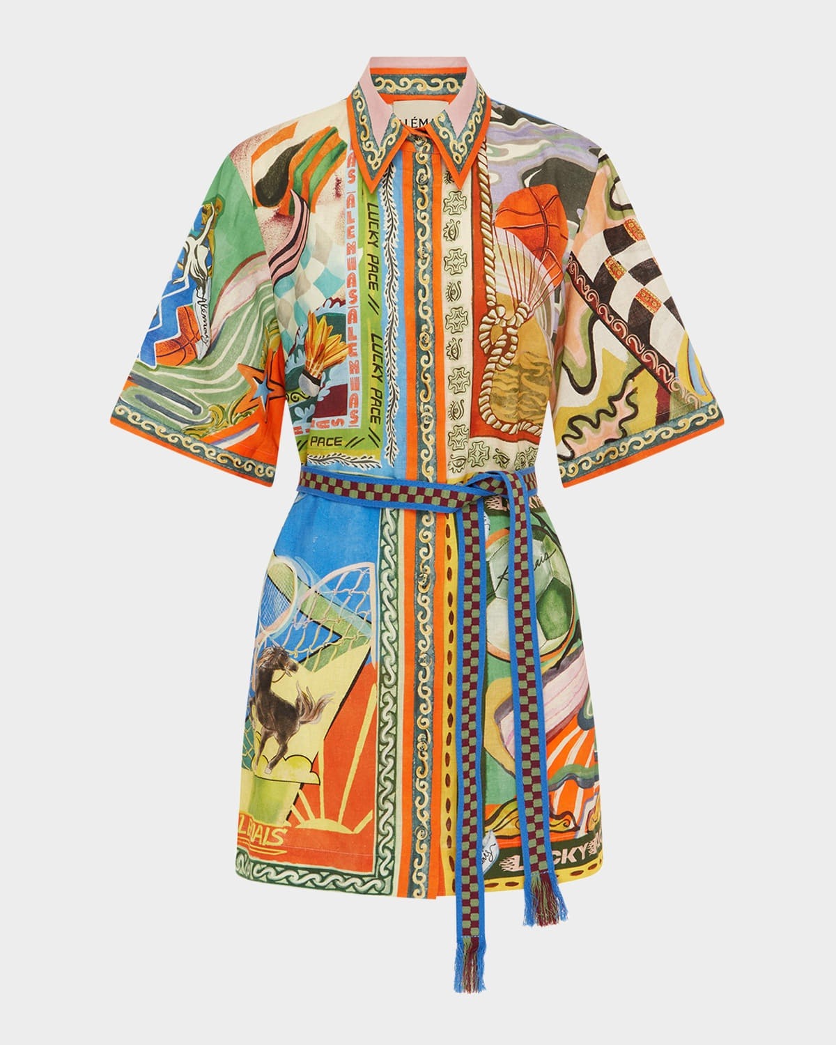 Faylie – Embroidered Belted Shirt Dresses