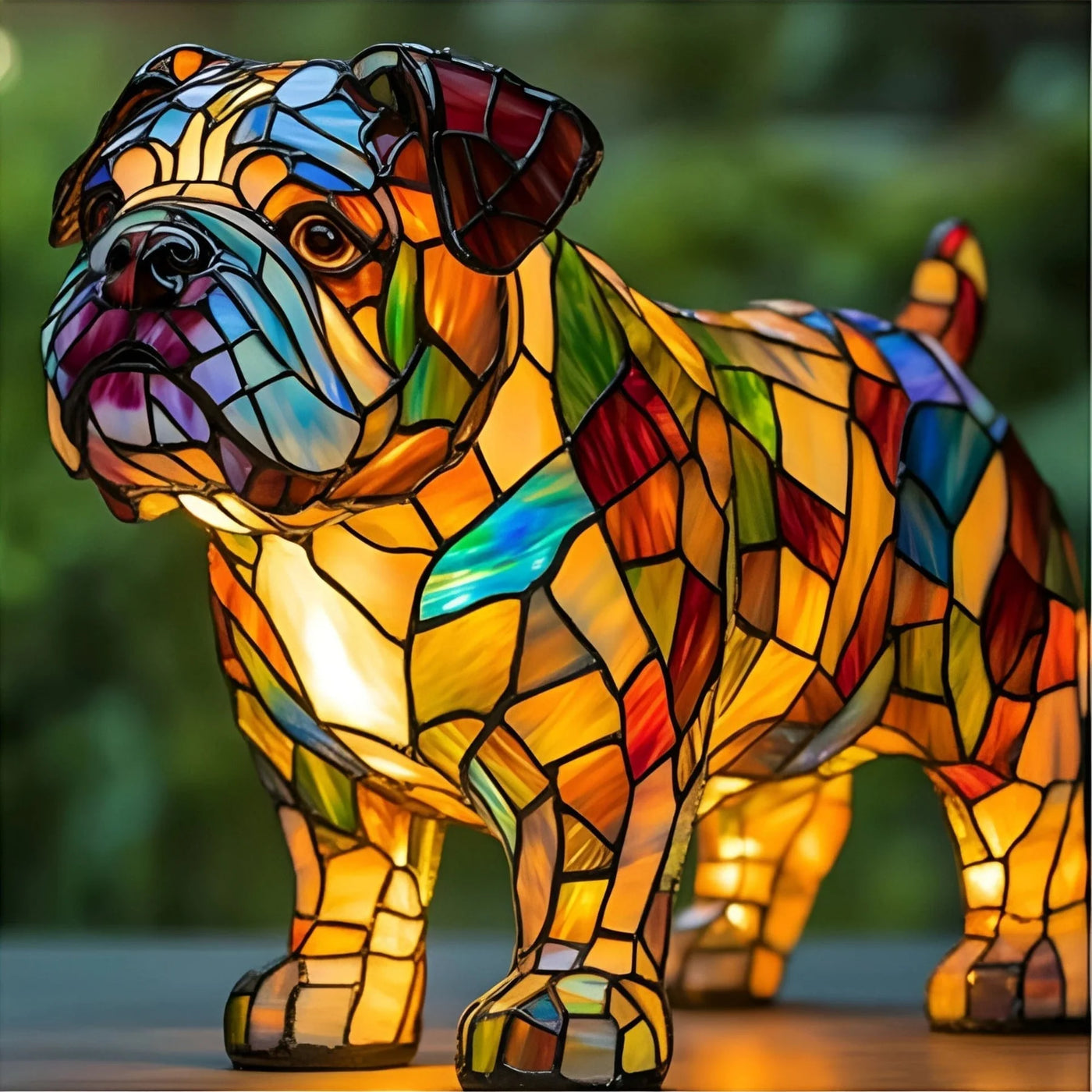 Luminous Companions – Stained Glass Dog Lamp