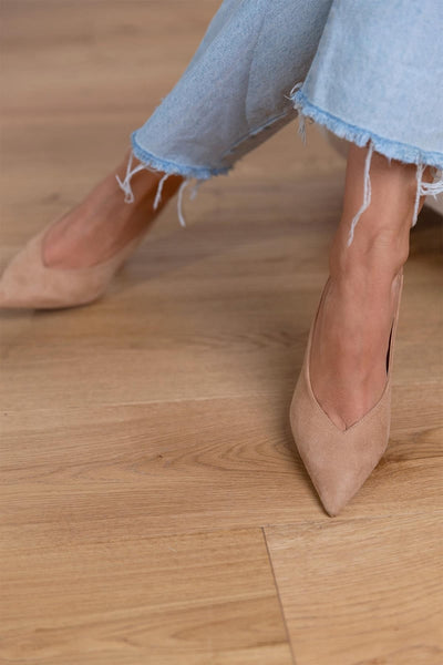 Marlena™ | Nude Slingback Heels with Fine Heel