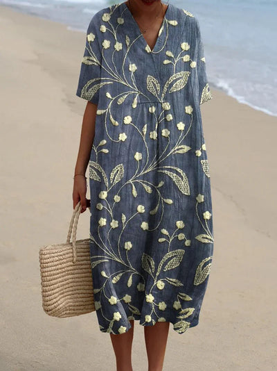 Enora | Embroidered Floral Dress