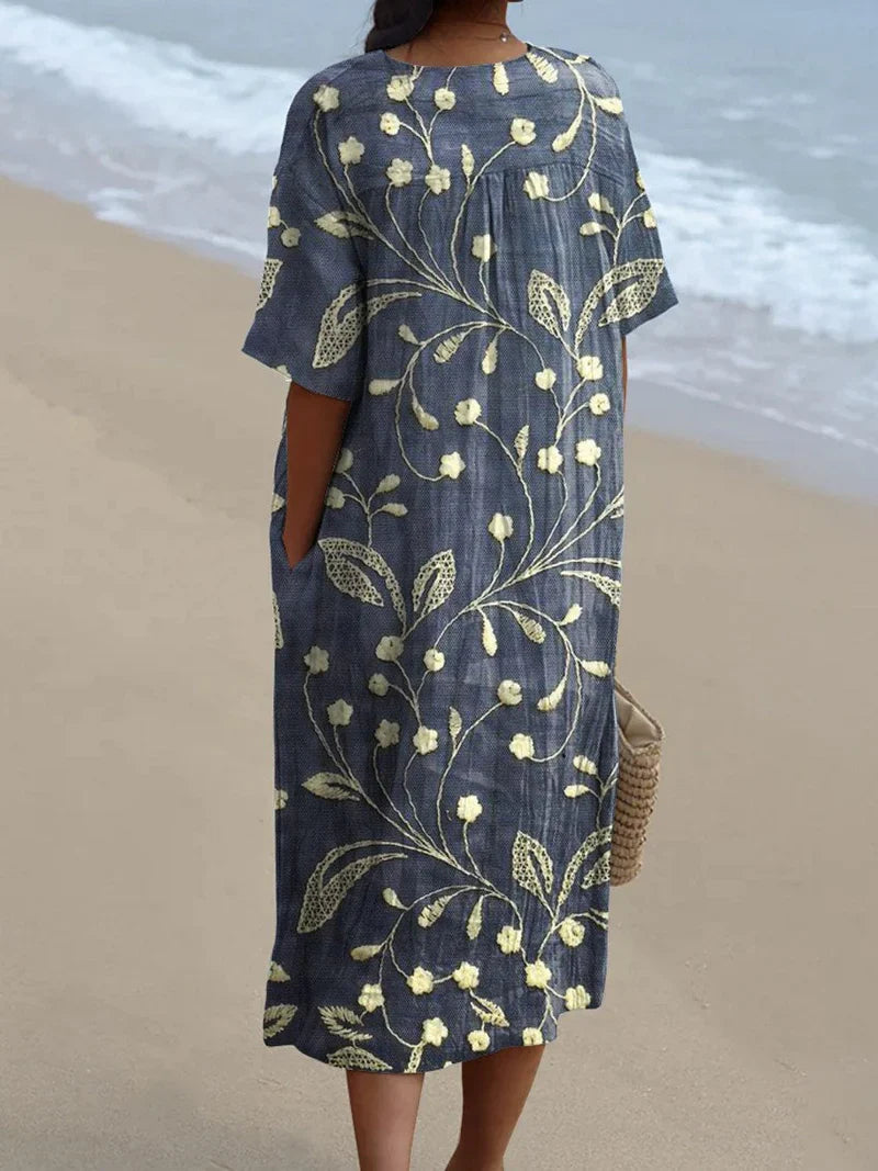 Enora | Embroidered Floral Dress