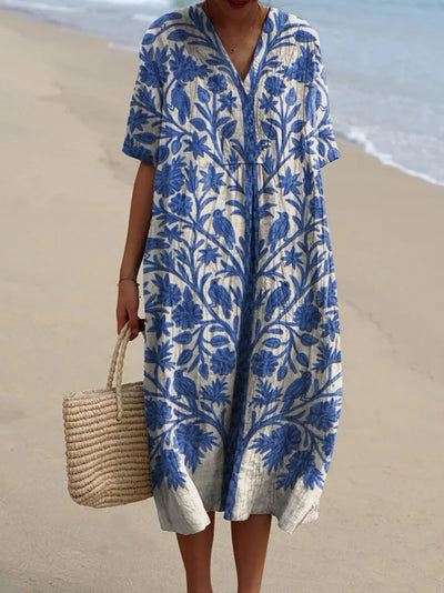 Oréa | Embroidered Blue Dress