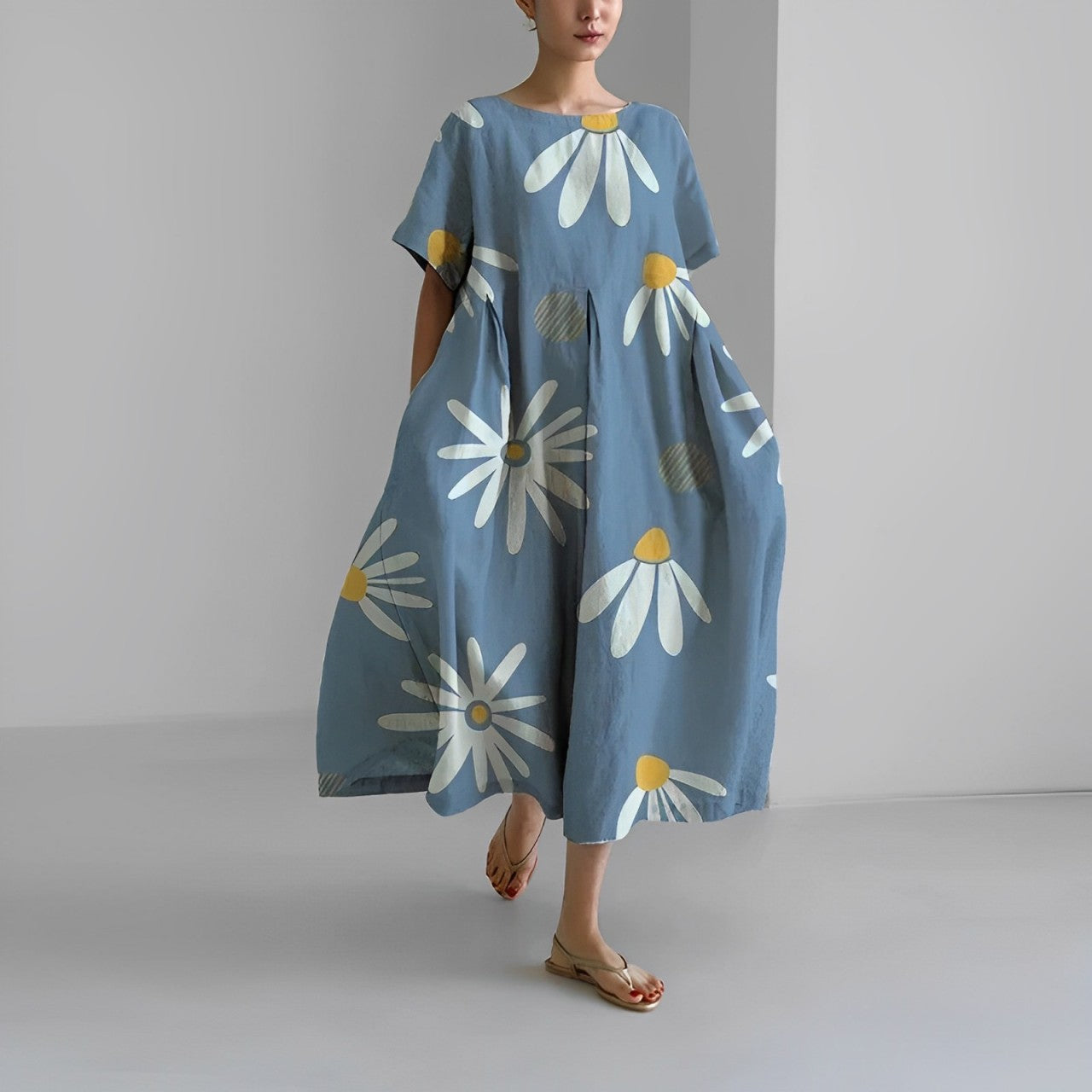 Ava – Oversized Floral Print Dress
